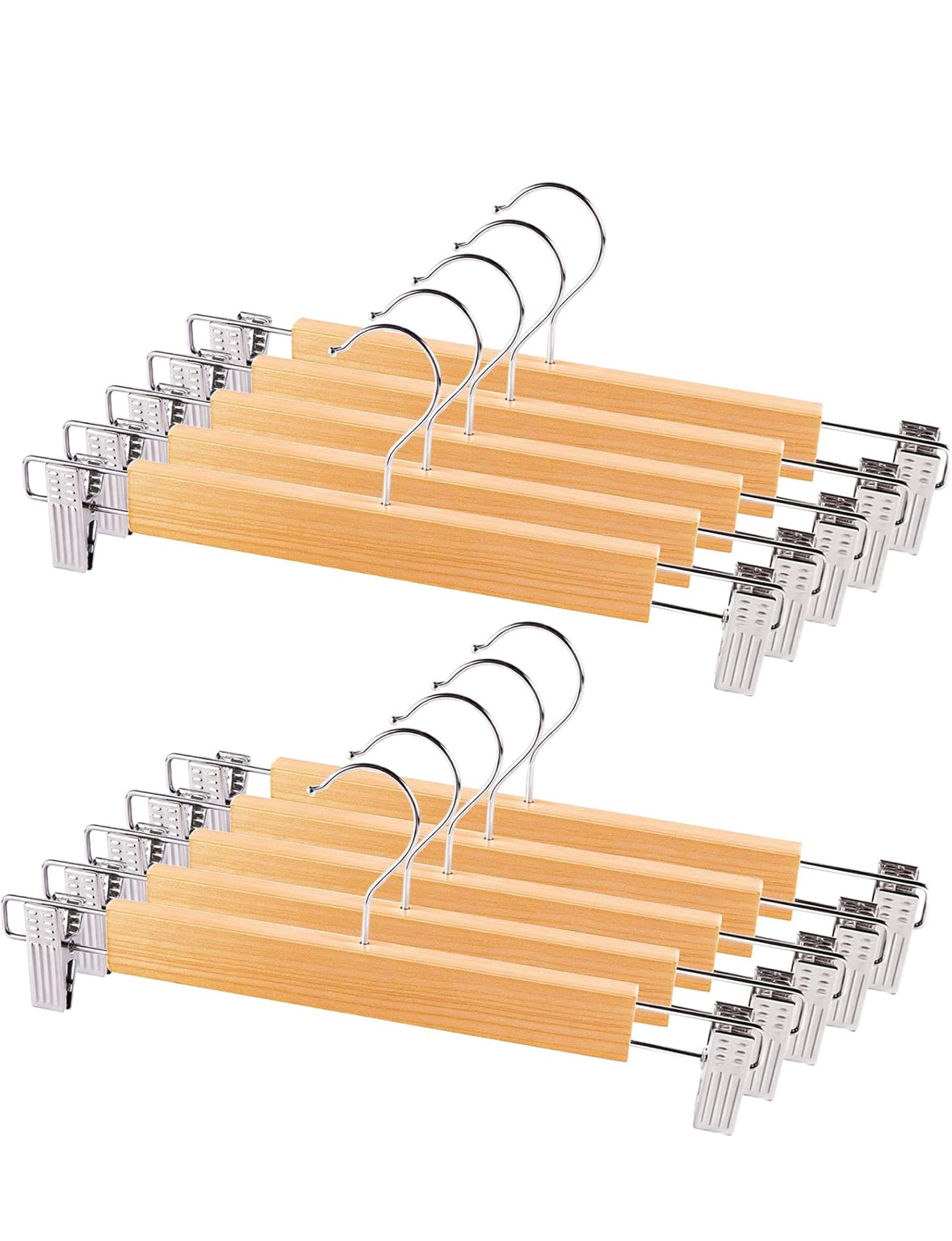 10 Stück 33cm Natürliche Kleiderbügel aus Holz, Robust Kleiderbügel