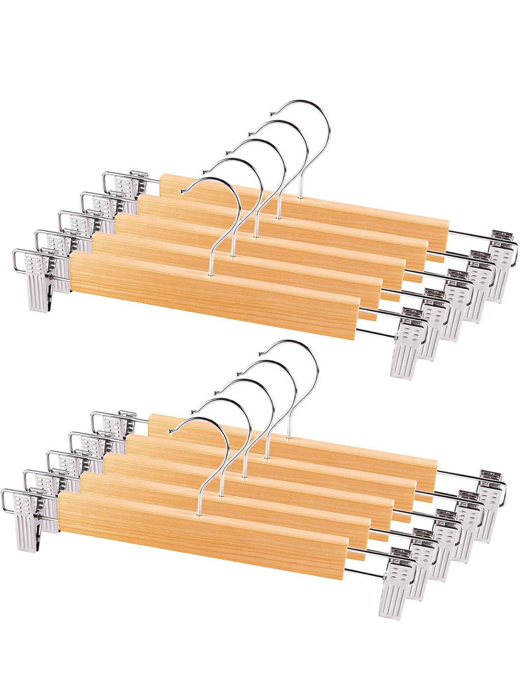 10 Stück 33cm Natürliche Kleiderbügel aus Holz, Robust Kleiderbügel