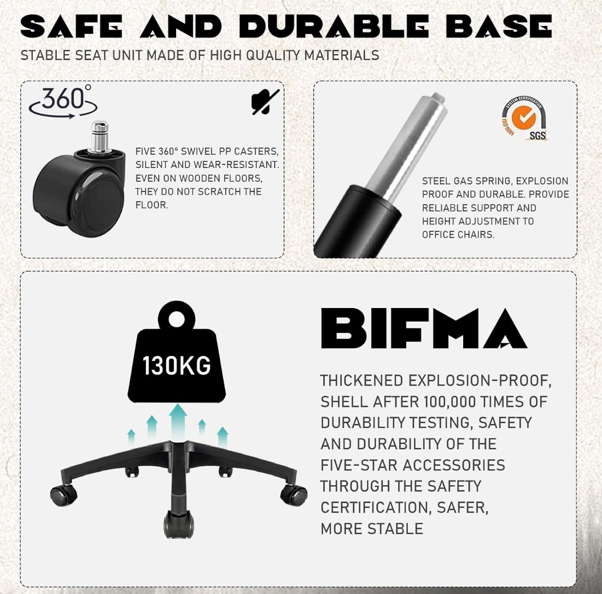 Durrafy Ergonomischer Bürostuhl, Schreibtischstuhl mit Verstellbaren Armlehnen, Gaming-Stuhl,Mesh-Bürostühle,Bürostuhl mit Lendenwirbelstütze,Gepolstertem Sitzkissen, 360° Drehstuhl, Schwarz(C-01)