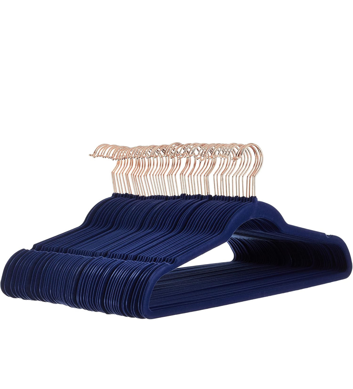 30 Stück Kleiderbügel Samt,schmal, rutschfest,Marineblau,