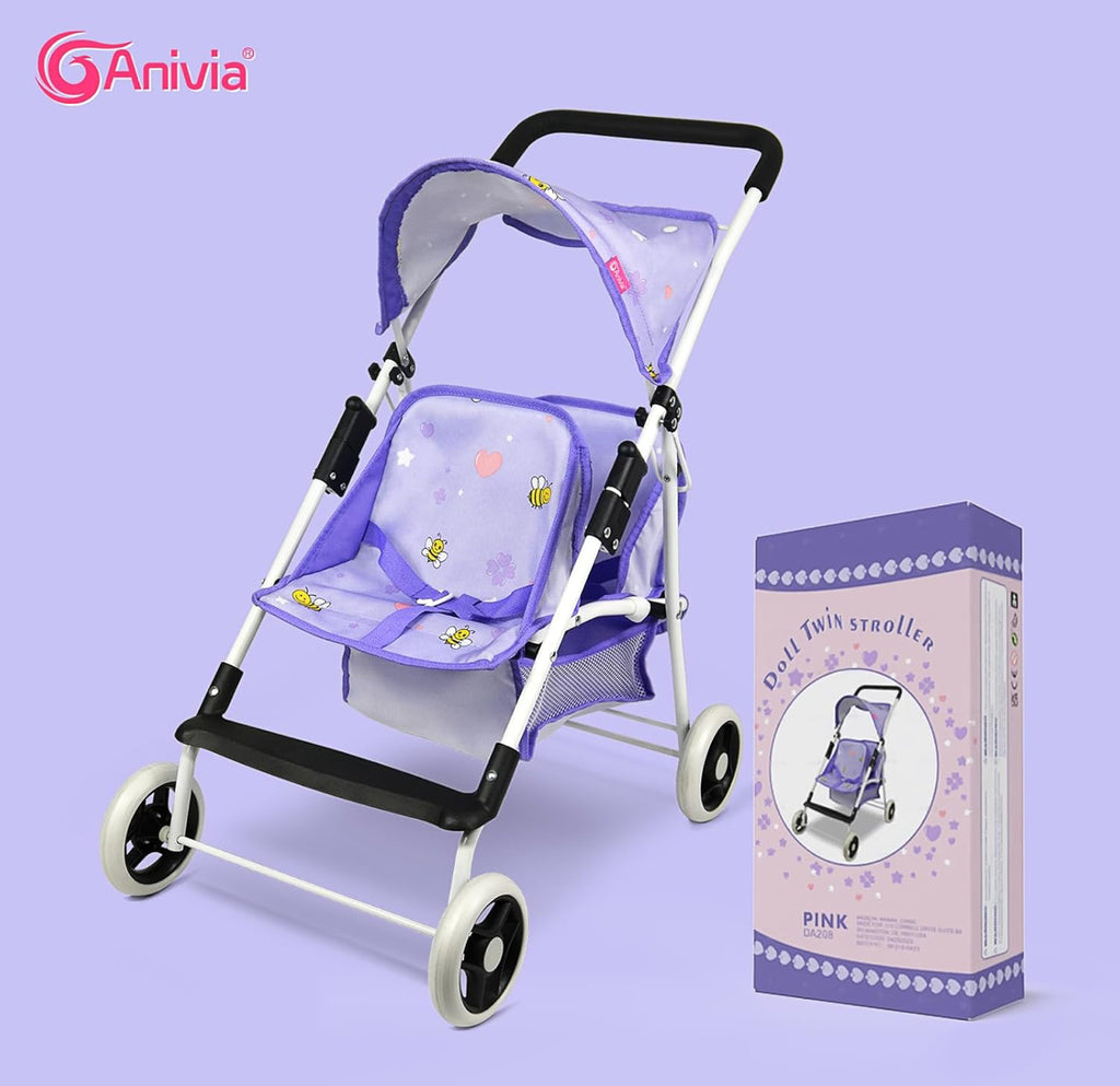 Anivia Puppen Puppenwagen,Faltbarer Kinderwagen Spielzeug Mädchen