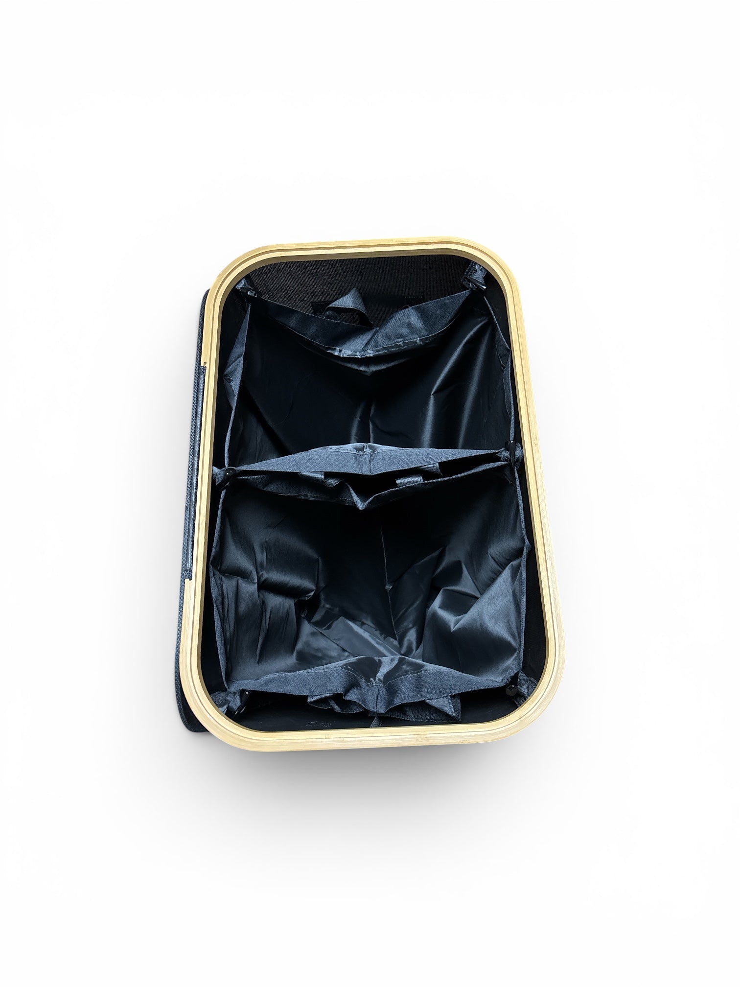 Premium Pfandflaschen-Sammelbehälter (160L) – Flaschensammler mit Bambus-Rahmen (Schwarz)