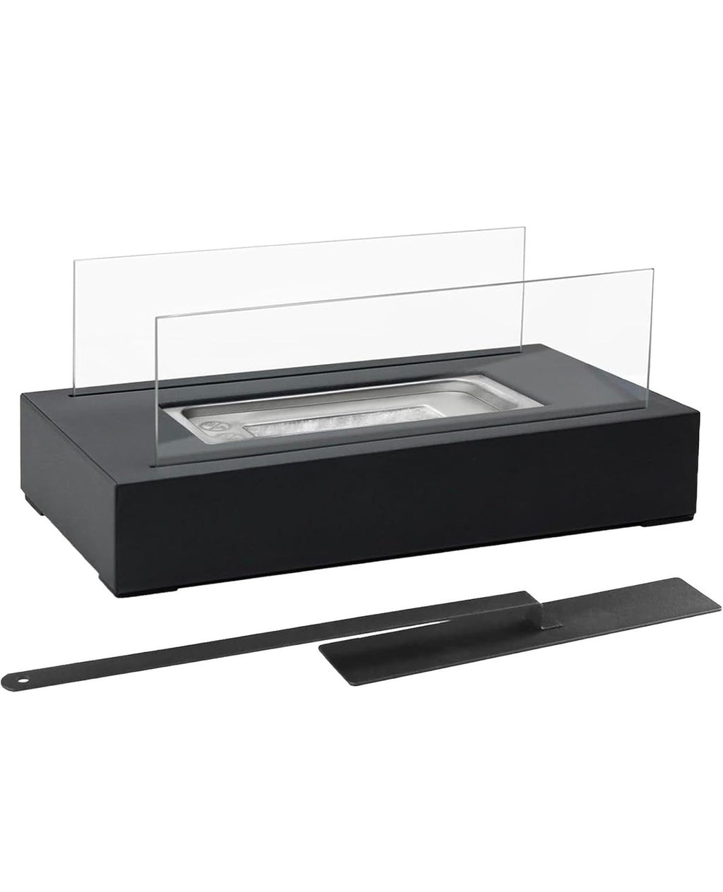 Tischfeuerstelle,Feuerstelle aus Edelstahl mit vierseitiger Glasscheibe ,Ethanol Tischkamin