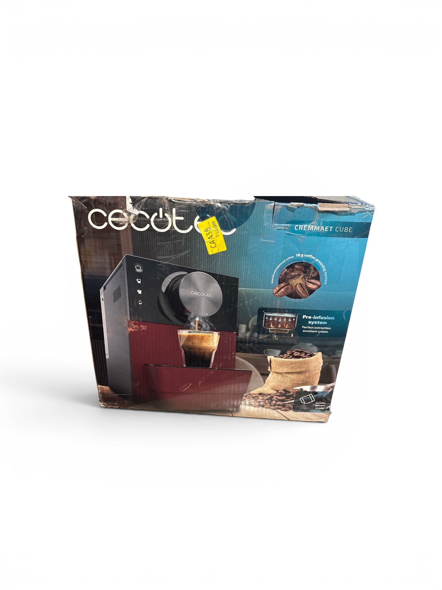 Kaffeevollautomat der Firma Cecotec, Model  Cremmaet Cube Red. 1350 W, Zustand: Gebraucht: sehr gut