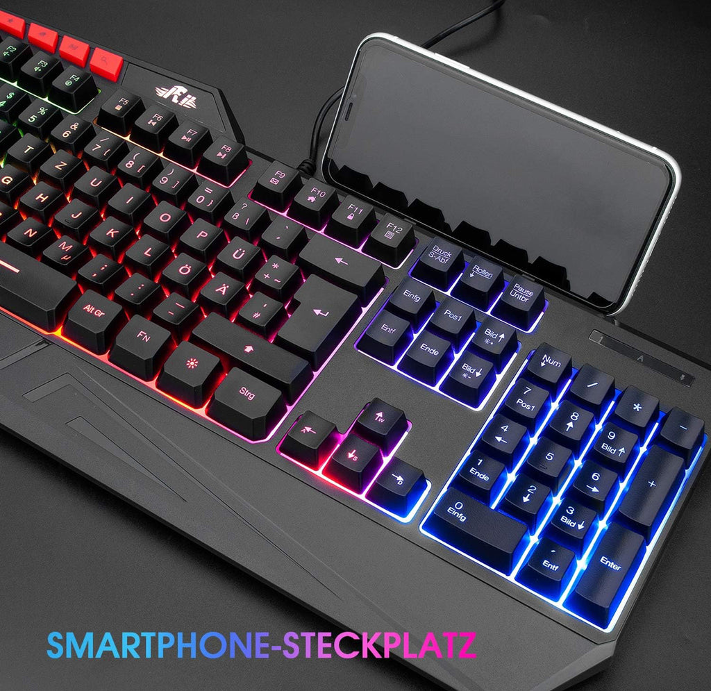 Rii Gaming Tastatur, PC Tastatur Beleuchtet