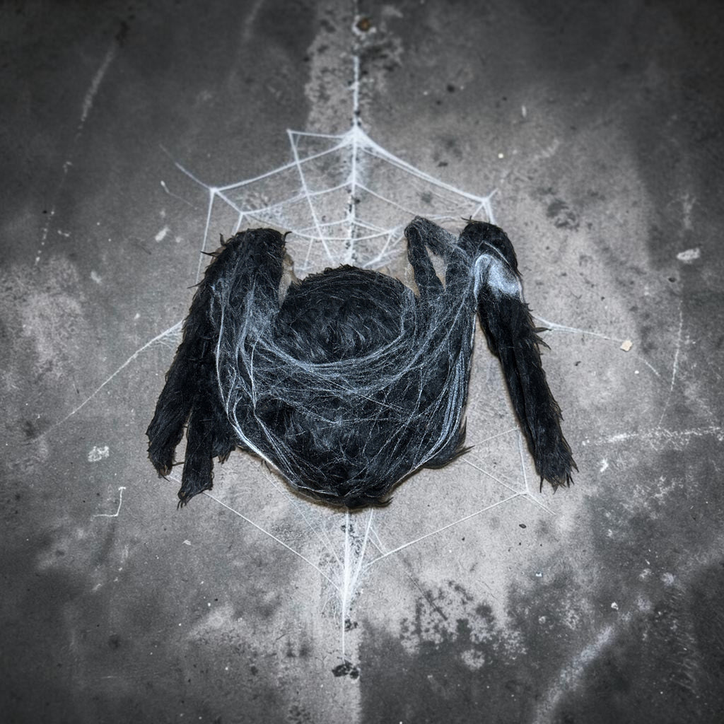 🕷️ Halloween Spinne mit Leuchtaugen & Bewegung – Sound-/Druckknopf-Aktivierung