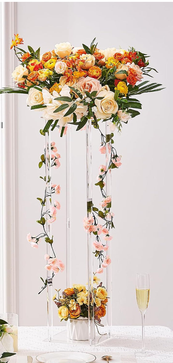 2x Hochzeit Blumenständer 80cm Transparent