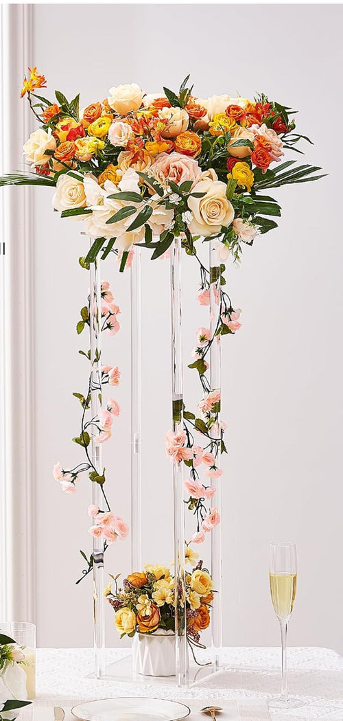 2x Hochzeit Blumenständer 80cm Transparent