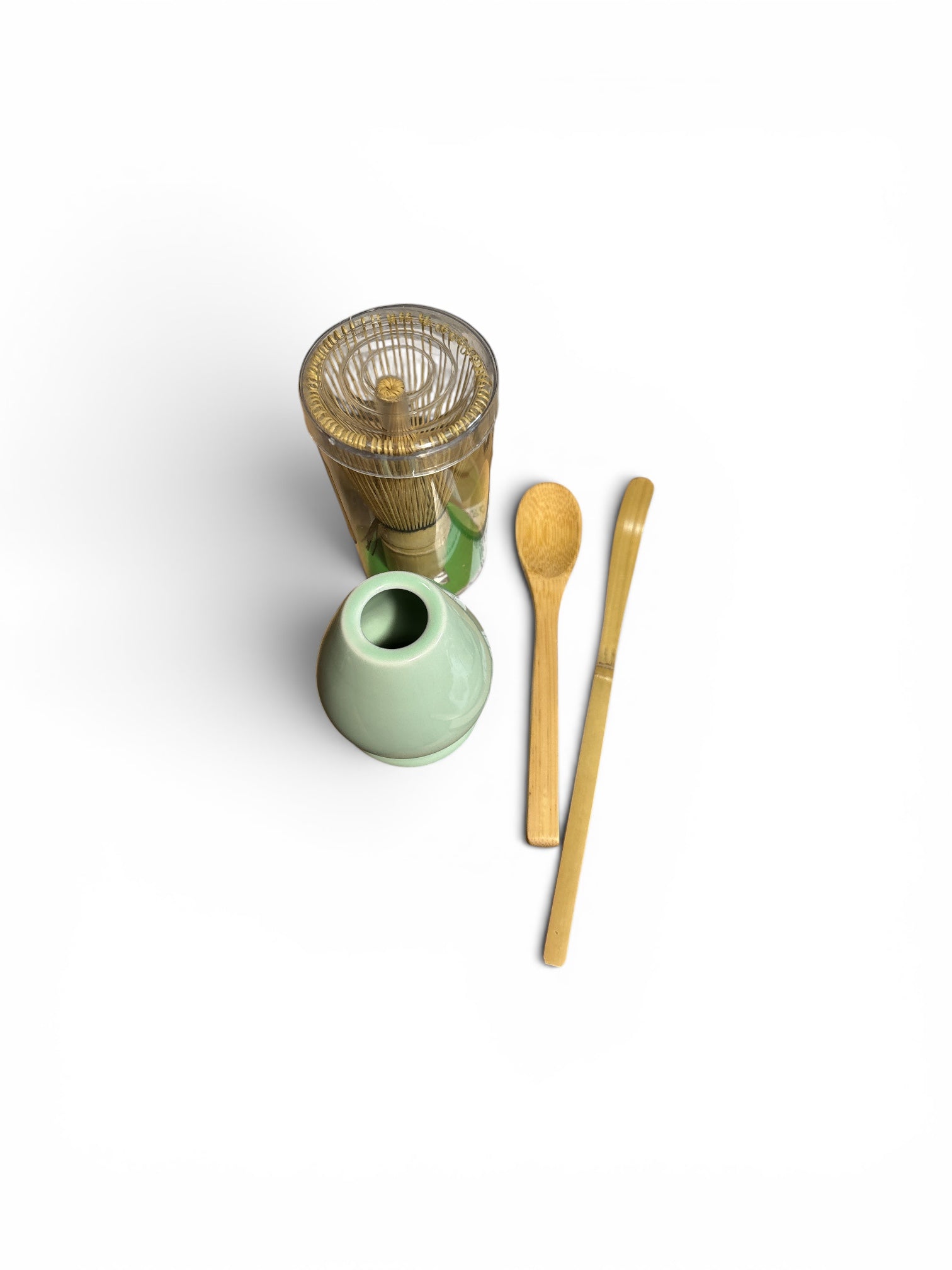 4 teiliges traditionelles Matcha Zubehör aus Bambus, inkl. Matcha Whisk