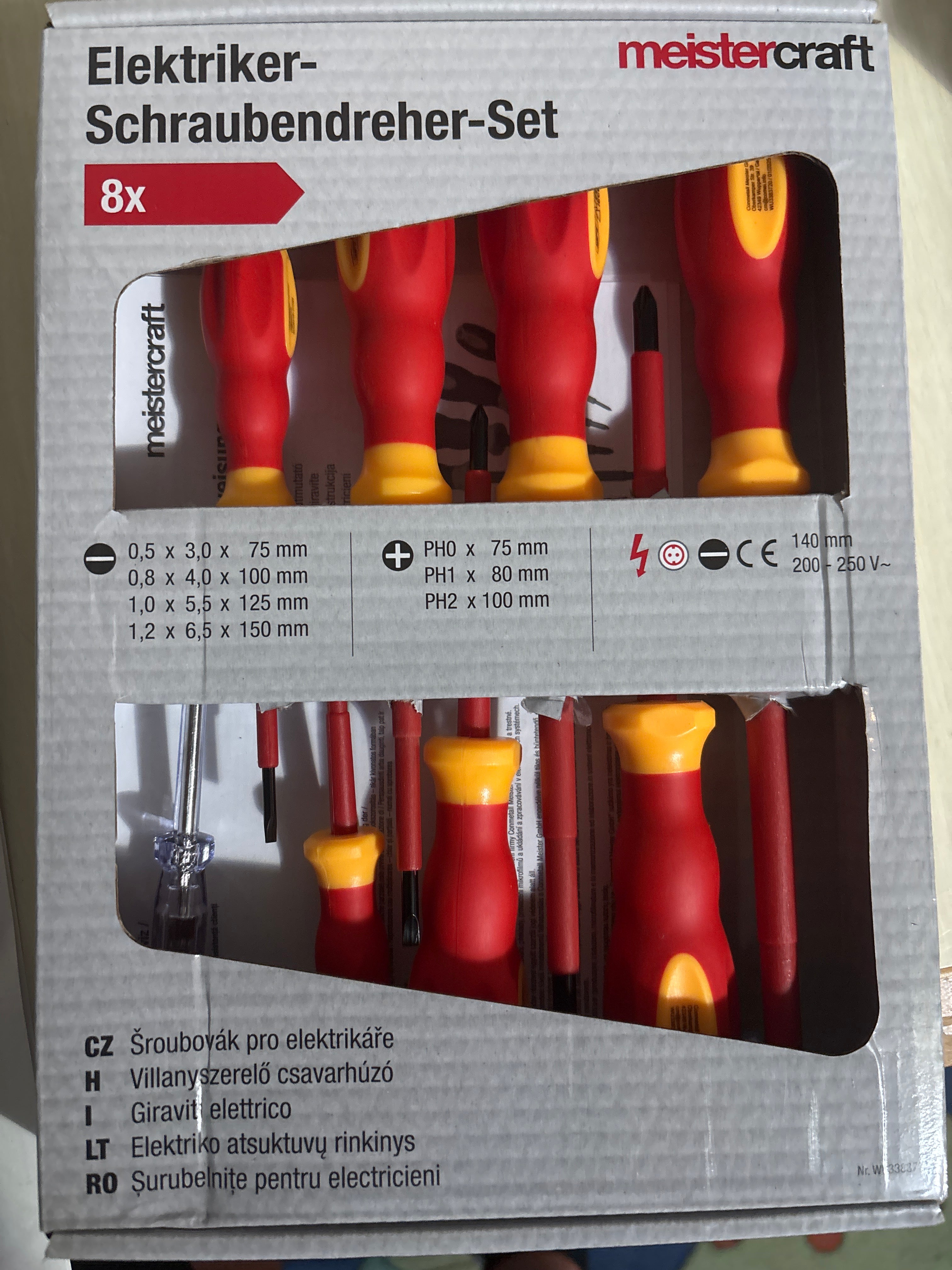 8 tlg.VDE Elektriker Schraubenzieher-Set bis 1000Volt