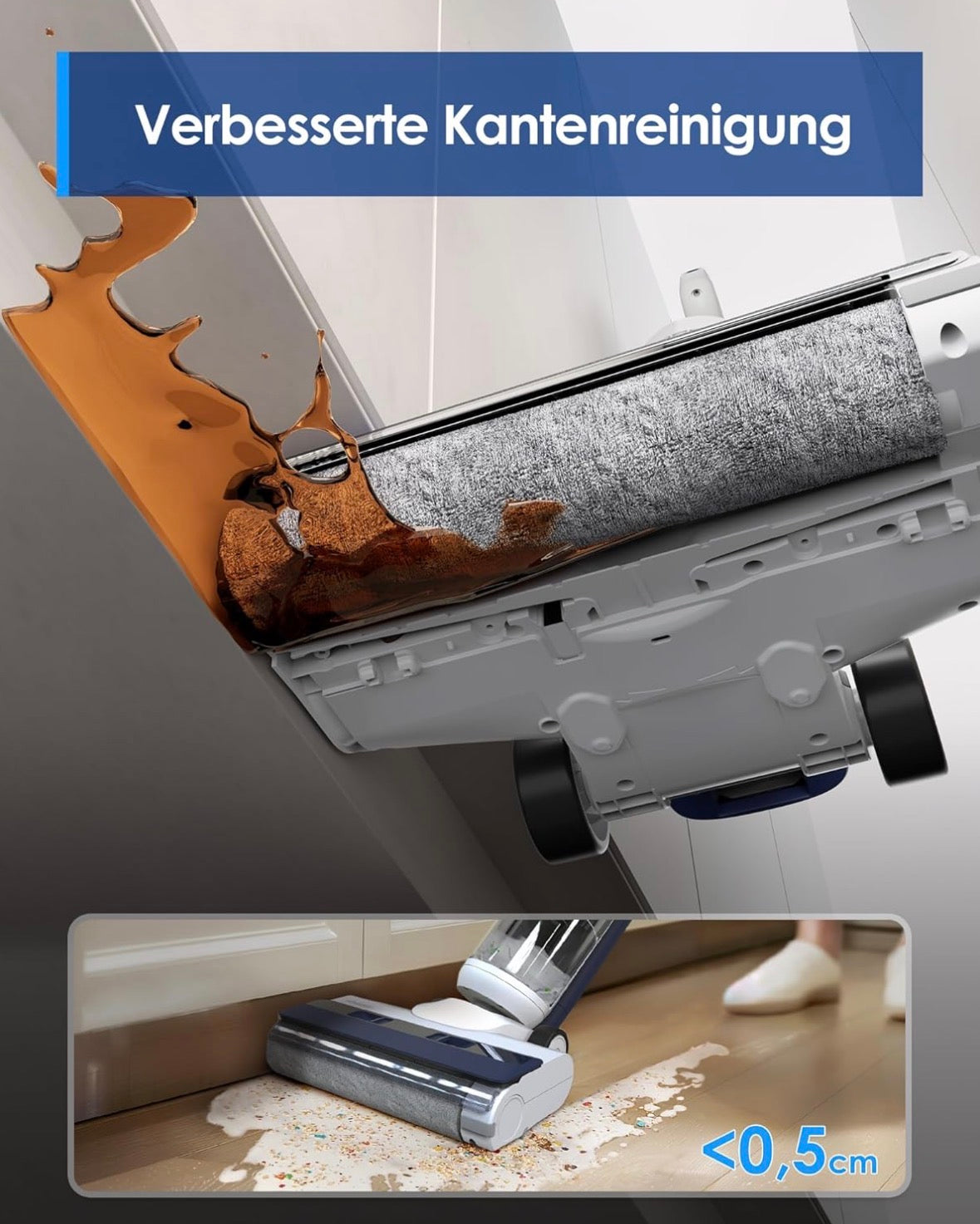 Tineco iFLOOR 5 Breeze Nass Trockensauger, EIN-Schritt-Reinigung für Hartböden, Leichtes Kabelloses Saugwischer
Selbstreinigung, Dreifache Batterielebensdauer, Kantenreinigung