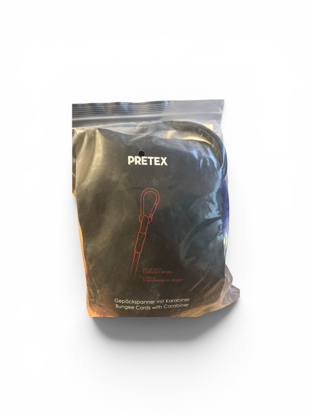 PRETEX 6erSet Gepäckspanner mit Karabiner ,Premium Expander-Gurte in 3 Längen (565g)