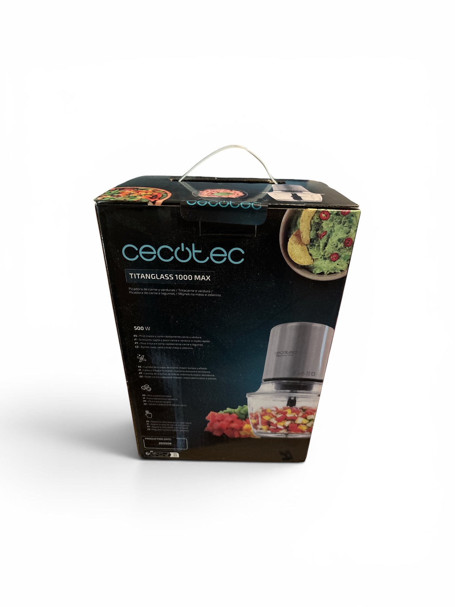 Elektrischer Zerkleinerer der Firma Cecotec  1L TitanGlass 1000 Spatula. 500W, Zustand: Neu (originalverpackt & eingeschweißt)