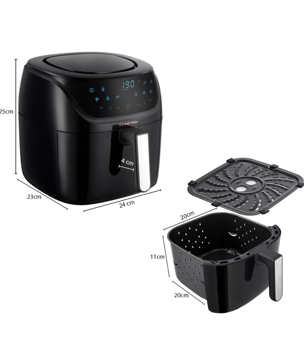 Russell Hobbs Heißluftfritteuse L 4L Rapid AirFryer [sehr kleines Gehäuse/7 Kochfunktionen/10 Programme.(OVP beschädigt )