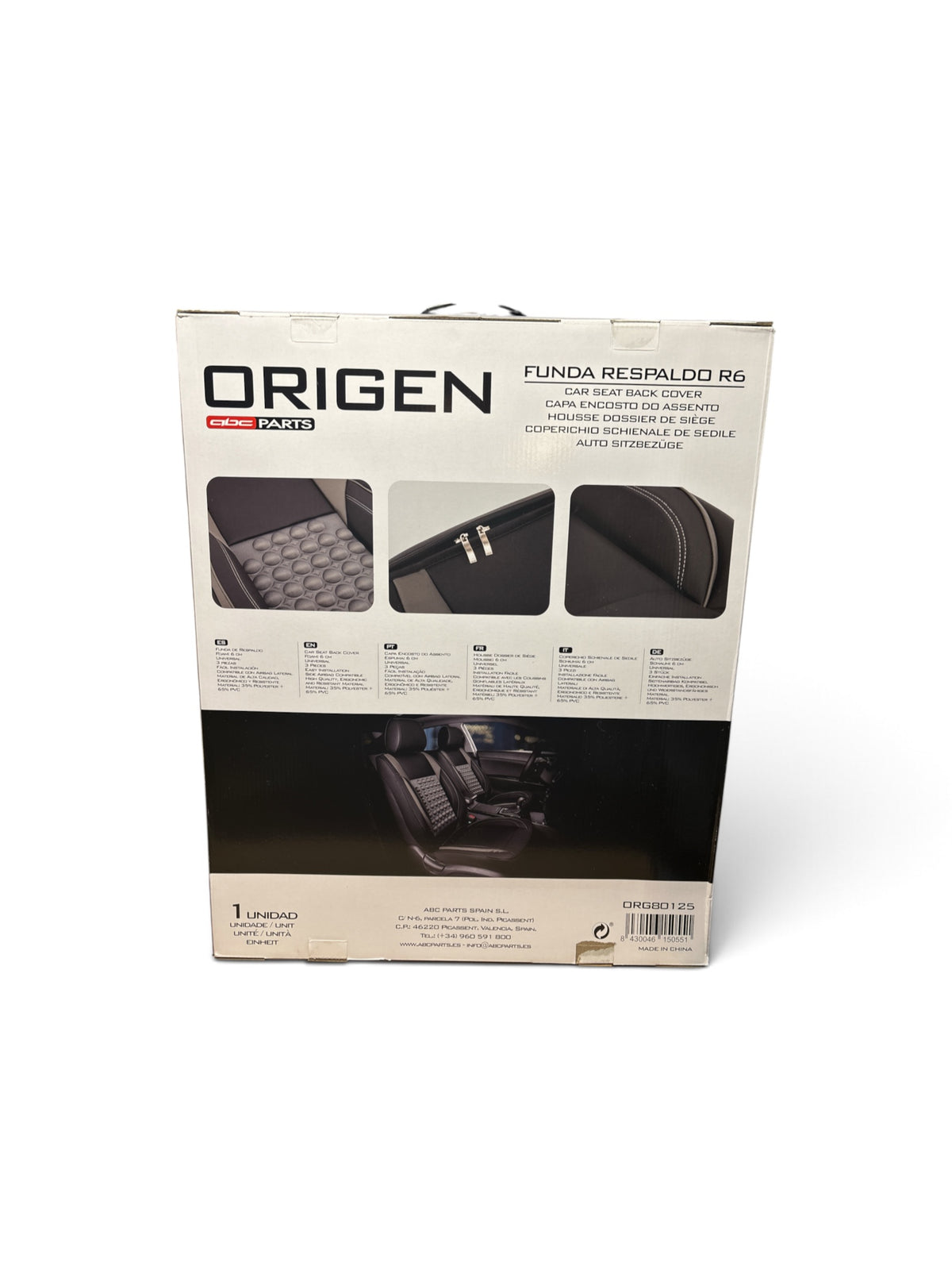 ORIGEN GBC Parts Funda Respaldo R6 Autositzbezug Sitzbezug Rückenlehne