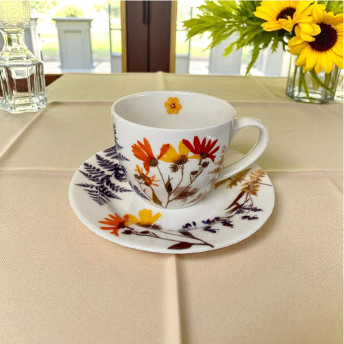 12 tlg. Kaffeeservice mit Blumen  Geschirr aus Porzellan