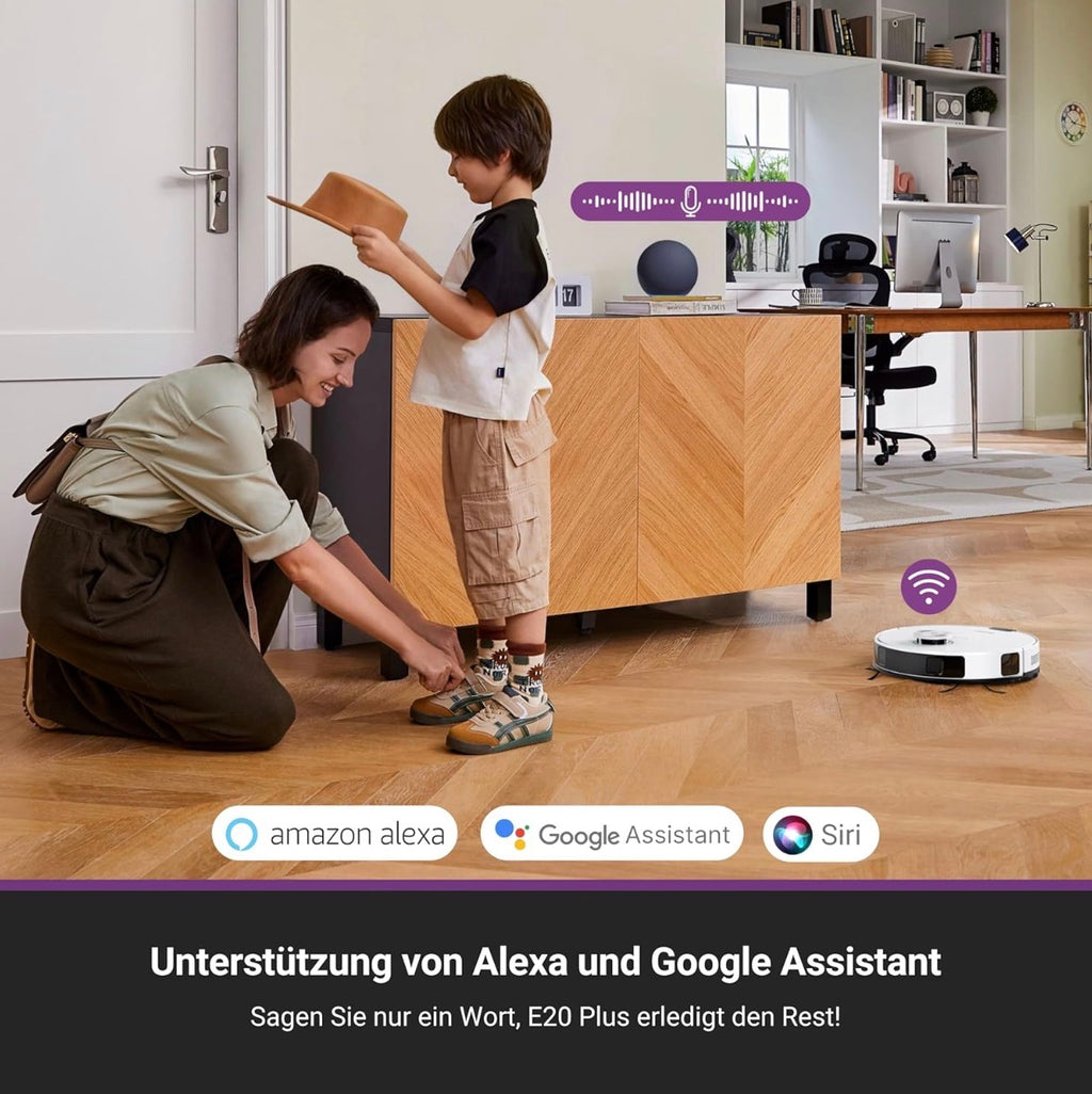 Eureka E20 Plus Staubsaugroboter mit 8000 Pa Saugkraft und selbstentleerender Station, Anti-Wickel-Funktion, 3D Hindernisvermeidung, 180 Minuten Laufzeit, DuoDetect AI, Gebraucht (Zustand: wie neu )