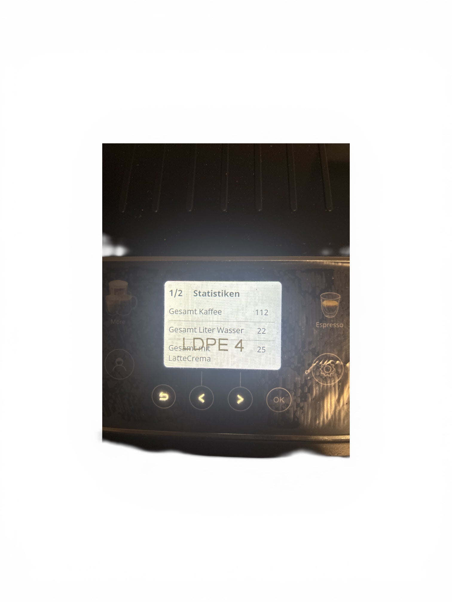 Kaffeevollautomat der Marke DeLonghi, Model: Magnifica Evo Next ,Perfetto , farbiges Touch-Display, Titan (ECAM312.80.TB) Retoure, Gebraucht, Zustand: sehr gut