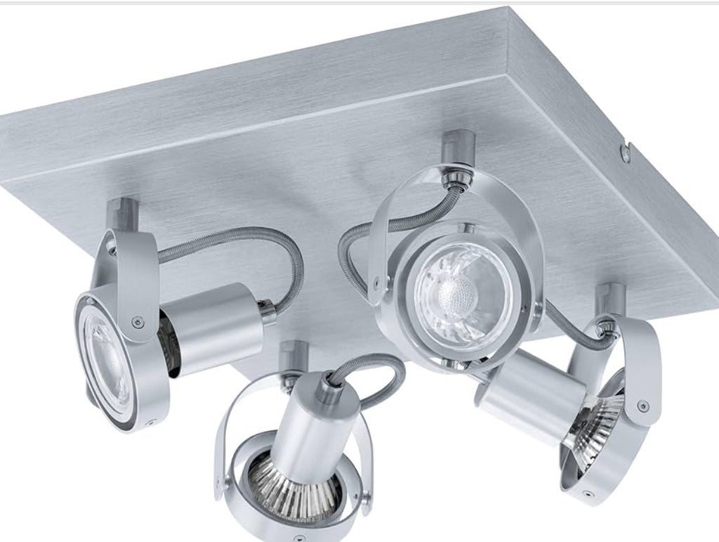 EGLO Deckenstrahler Novorio,Verschiedene Materialien, Silber