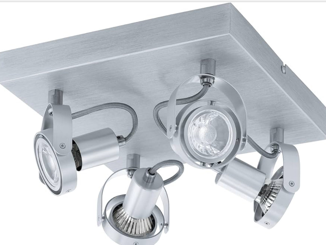 EGLO Deckenstrahler Novorio,Verschiedene Materialien, Silber