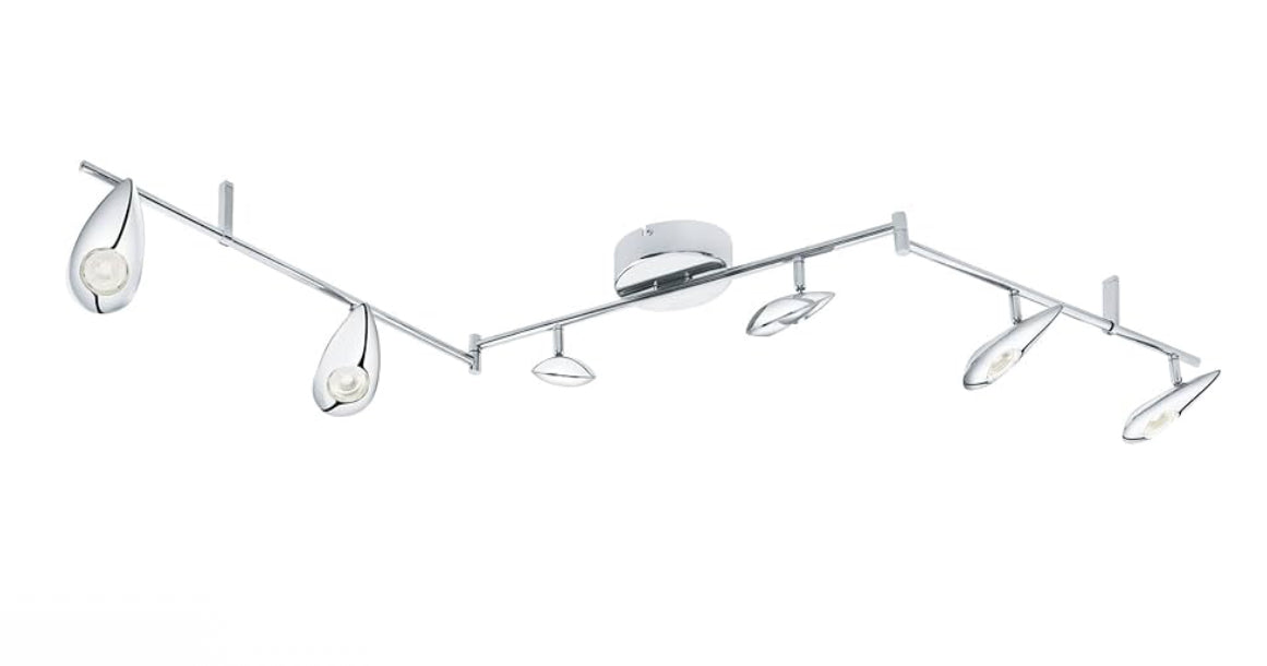 EGLO LED Deckenlampe Pedregal, Deckenstrahler, Stahl in chrom, warmweiß