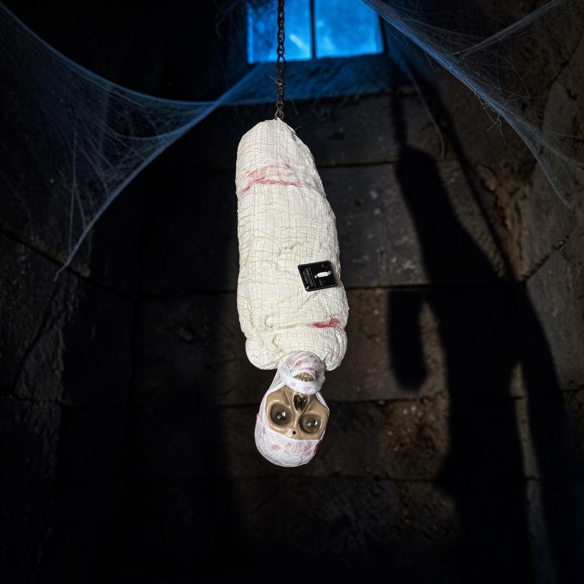 🧟 Hängende Mumie Halloween-Deko – Leuchtende Augen – Geräuschaktivierung
