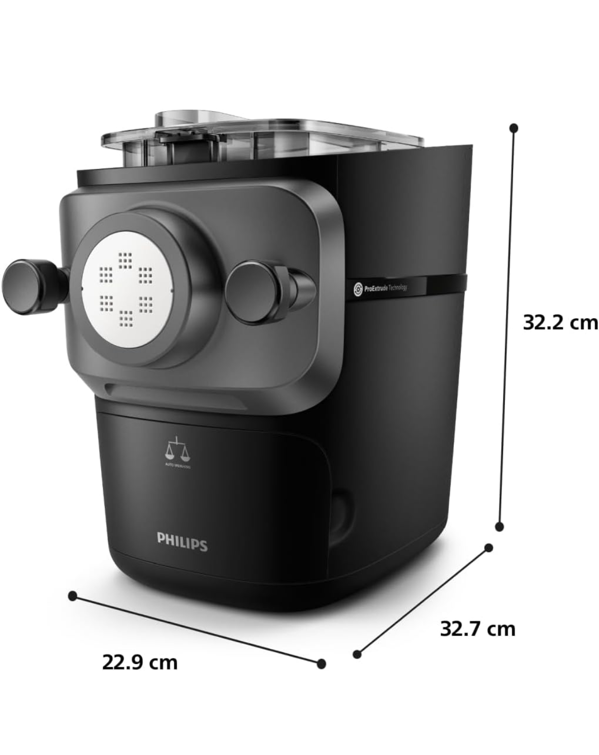 Philips 7000 Serie PastaMaker, Perfekte Nudeln Selbstgemacht, Automatisches Wiegen, Schwarz(HR2665/93), Beschädigt an der Deckplatte - Sprung (siehe Foto )